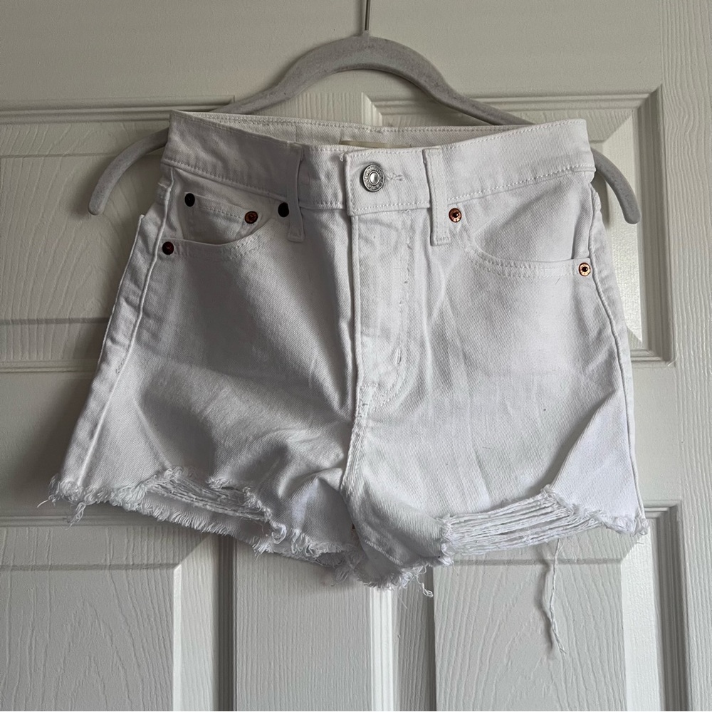 Levi’s White High Rise Shorts